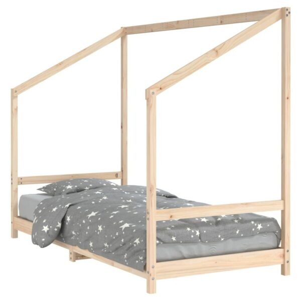 vidaXL Marco de Cama Infantil Blanco 90x200 cm Madera Maciza de Pino - Imagen 2