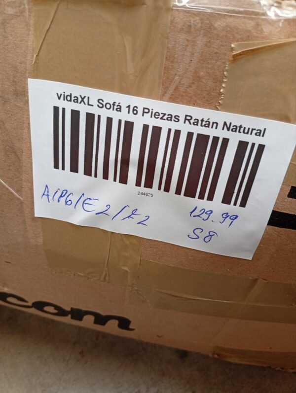 vidaXL Sofá 16 Piezas Ratán Natural - Imagen 2