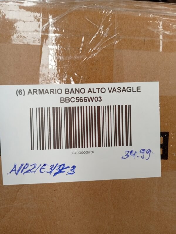 (6) ARMARIO BANO ALTO VASAGLE BBC566W03 - Imagen 8