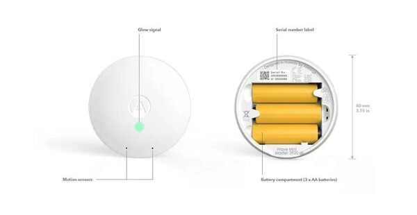 Airthings 292 Wave Mini: monitor de la calidad del aire interior con detectores de COV (compuestos o - Imagen 2