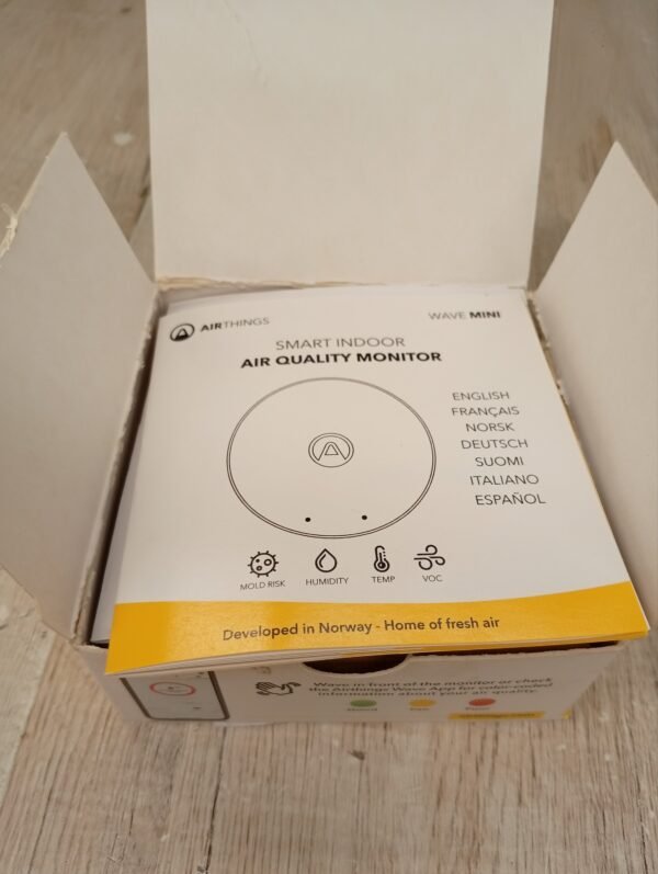 Airthings 292 Wave Mini: monitor de la calidad del aire interior con detectores de COV (compuestos o - Imagen 3