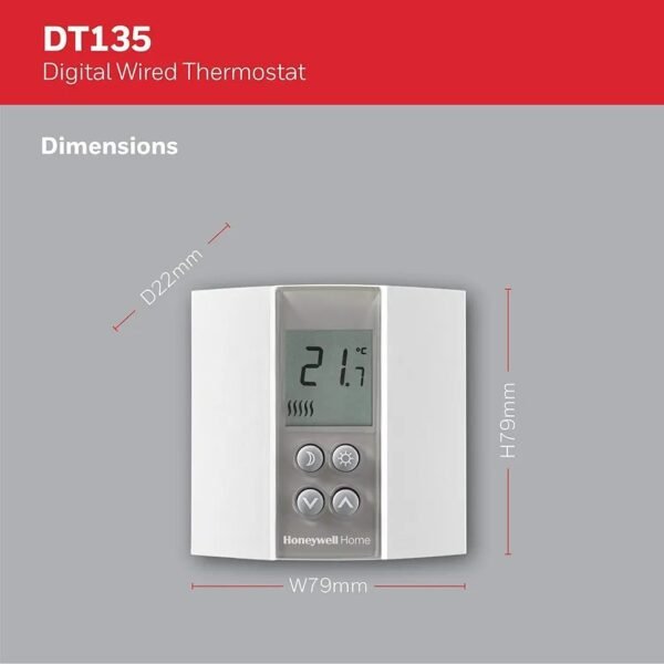 Honeywell Home T135C110AEU DT135 Digitaler kabelgebundener nicht programmierbarer Thermostat - Imagen 2