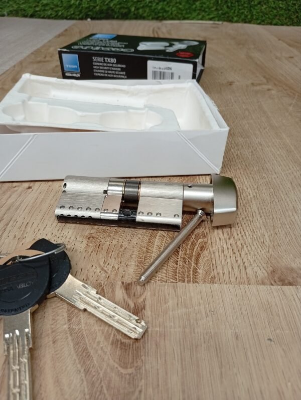 Tesa Assa Abloy TK1B3040N Cilindro de Alta Seguridad TK100 Doble Embrague Niquelado 30 x 40 mm Llave - Imagen 6