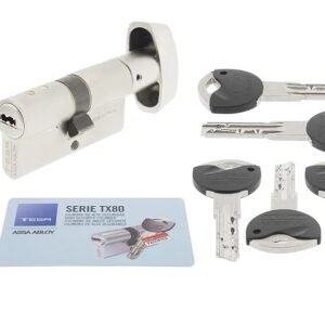 Tesa Assa Abloy TK1B3040N Cilindro de Alta Seguridad TK100 Doble Embrague Niquelado 30 x 40 mm Llave