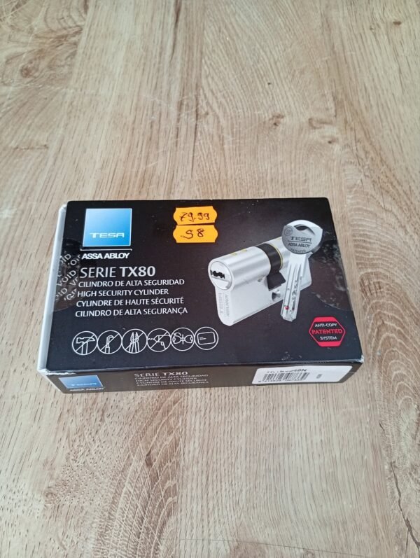 Tesa Assa Abloy TK1B3040N Cilindro de Alta Seguridad TK100 Doble Embrague Niquelado 30 x 40 mm Llave - Imagen 8