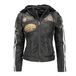 Urban Leather 58 Ladies | Giacca Moto Donna in Pelle con Protezioni per Schiena