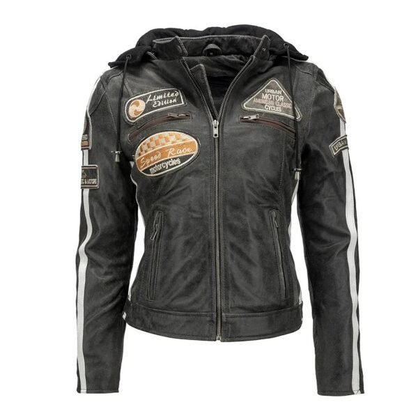 Urban Leather 58 Ladies | Giacca Moto Donna in Pelle con Protezioni per Schiena