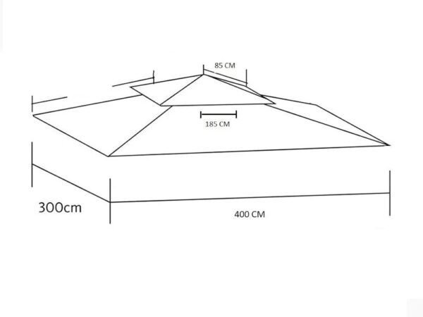 Megashopitalia Lona de Repuesto para Carpa 3 x 4 con Enganche a saliente Top Lona Crudo con Airvent - Imagen 2