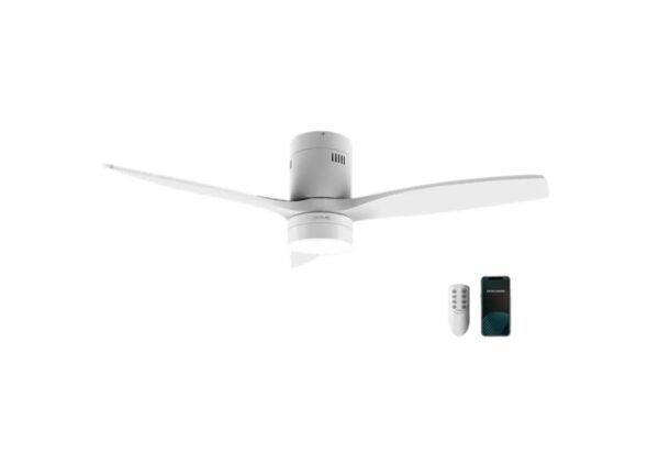 Cecotec Ventilador de Techo con Luz y Wifi EnergySilence Aero 5600 White Aqua Connected. 40 W