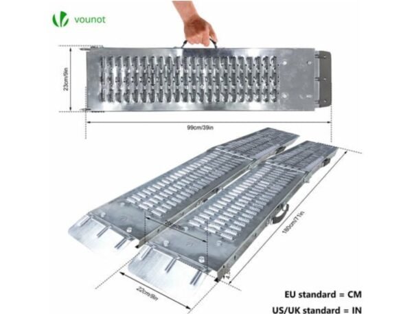 VOUNOT® Rampa Plegable | Rampas de Carga 400 kg MAX | Plegable para Moto y Acceso | Resistente y Con - Imagen 2