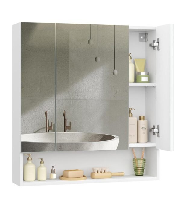 (7) armario de baño con espejo vasagle bbk129w01