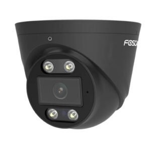 Cámara de vigilancia Foscam T5EP negra de 5 MP (3072 x 1728), PoE, foco y sirena integrados