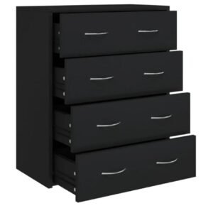 vidaXL Aparador con 4 cajones 60x30,5x71 cm Negro