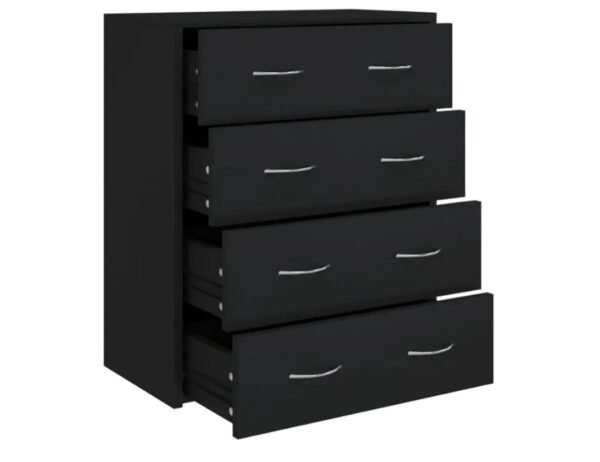 vidaXL Aparador con 4 cajones 60x30,5x71 cm Negro