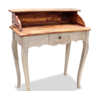 Escritorio de madera maciza de caoba 80x40x92 cm vidaxl