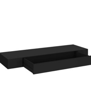 Estante Flotante de Pared con Cajón Negro 80x25x8 cm vidaxl
