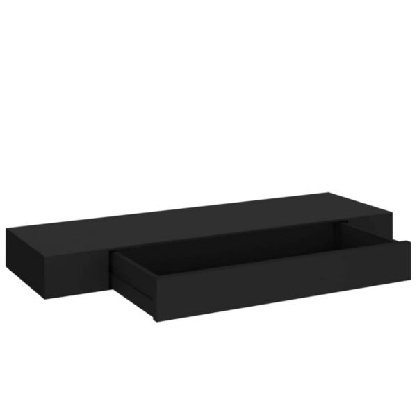 Estante Flotante de Pared con Cajón Negro 80x25x8 cm vidaxl