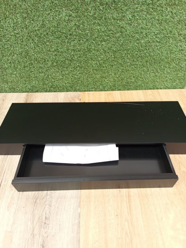 Estante Flotante de Pared con Cajón Negro 80x25x8 cm vidaxl - Imagen 2
