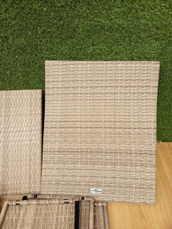 Silla de jardín sin brazos con cojines Poly Rattan beige vidaxl - Imagen 5