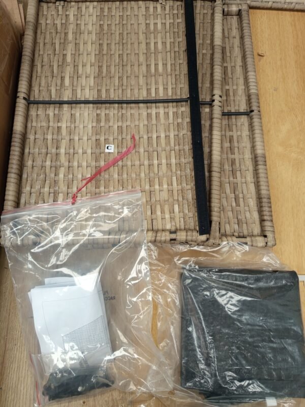 Silla de jardín sin brazos con cojines Poly Rattan beige vidaxl - Imagen 3