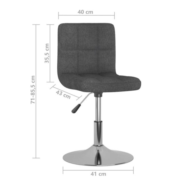 Sillas de Comedor Giratorias 2 Piezas Tejido Gris Claro Vidaxl - Imagen 2