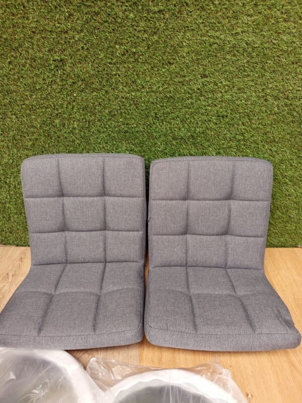 Sillas de Comedor Giratorias 2 Piezas Tejido Gris Claro Vidaxl - Imagen 6