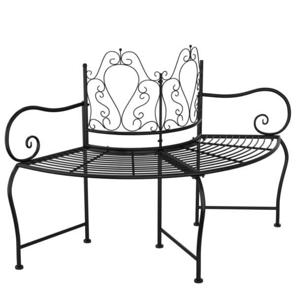 Banco para árbol 150 cm Acero negro Vidaxl