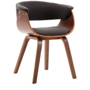 Silla de Comedor Gris Madera curvada y tela vidaxl