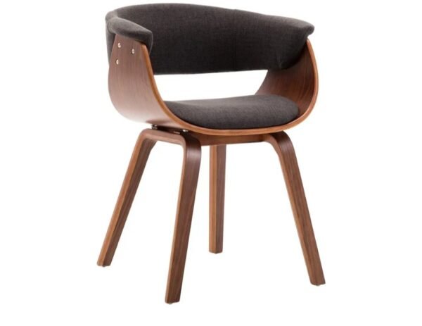Silla de Comedor Gris Madera curvada y tela vidaxl