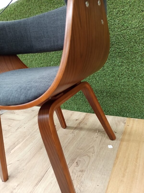 Silla de Comedor Gris Madera curvada y tela vidaxl - Imagen 4