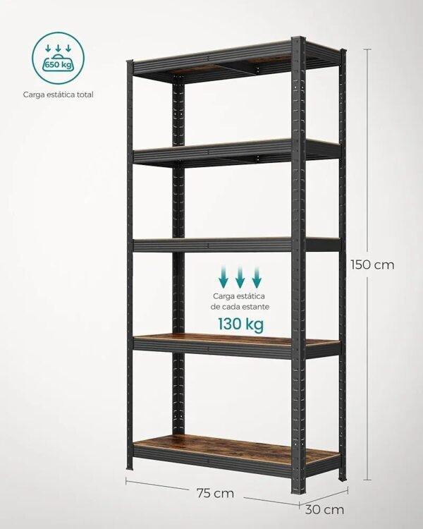GLR030B01 estanteria de 5 niveles 30x75x150cm songmics - Imagen 2