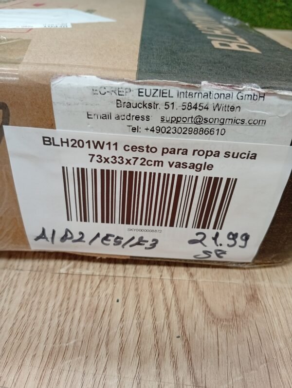 BLH201W11 cesto para ropa sucia 73x33x72cm vasagle - Imagen 6