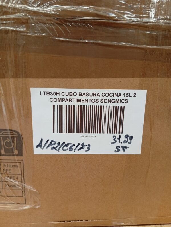 LTB30H CUBO BASURA COCINA 15L 2 COMPARTIMENTOS SONGMICS - Imagen 7