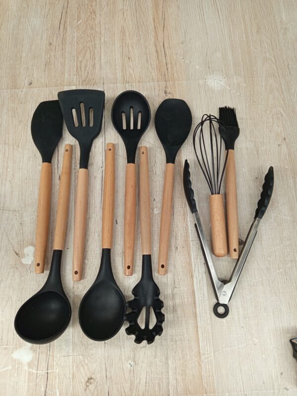 Utensilios de cocina de silicona madera - Imagen 3