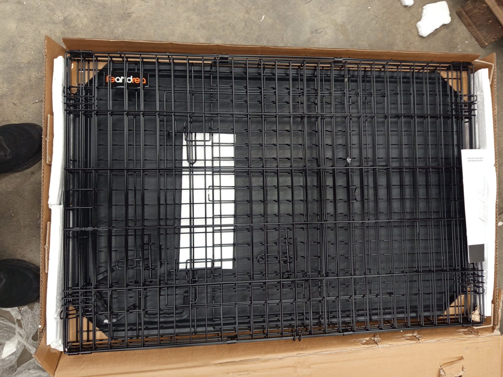 Feandrea Jaula para Perros con 2 Pertas Negro - Imagen 4