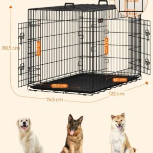 Feandrea Jaula para Perros con 2 Pertas Negro