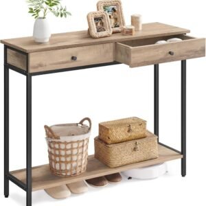 Mesa de Consola, Mesa de Sofá con 2 Cajones