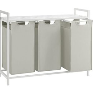 Cesto para Ropa Sucia, Cesta Colada, 3 Bolsas de Tela