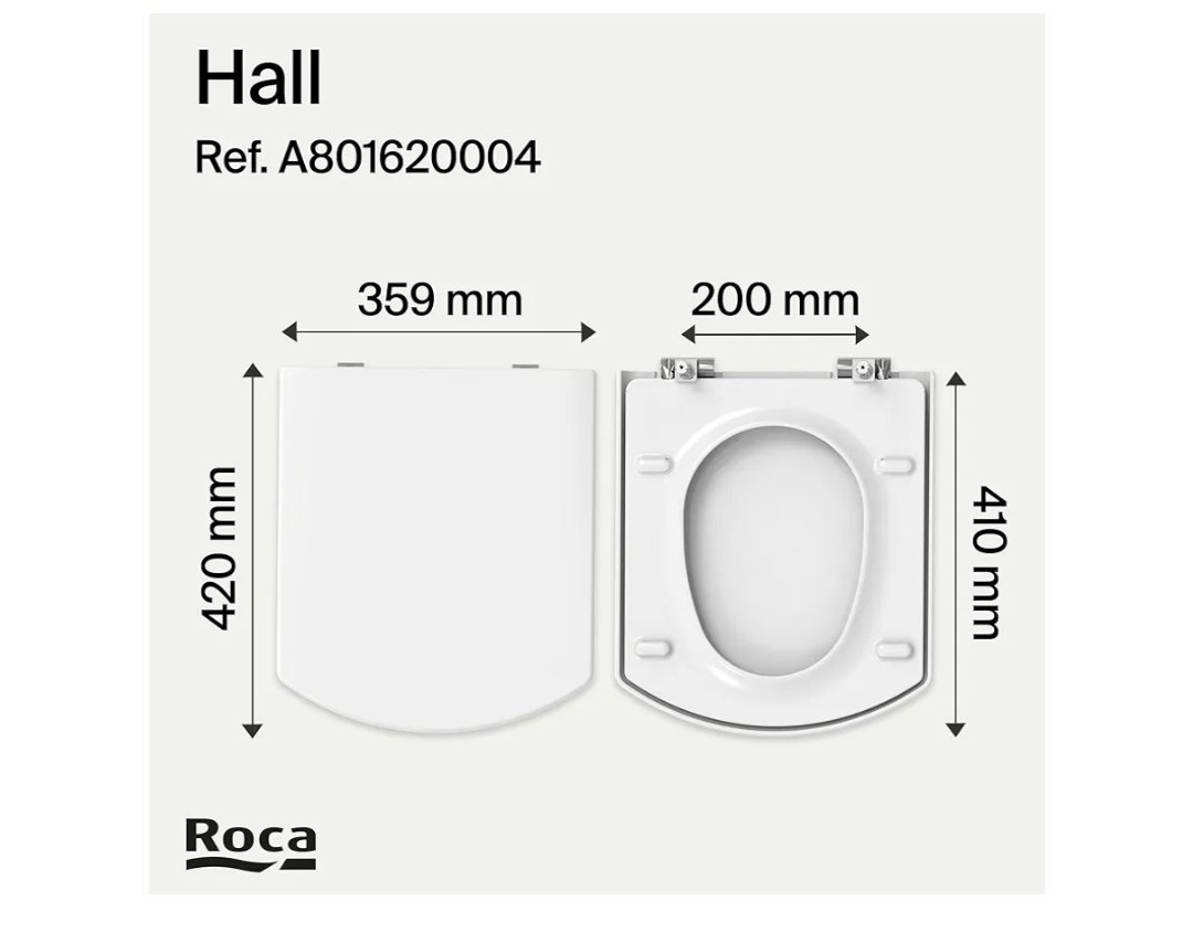 Roca Hall - Tapa y asiento para inodoro - Imagen 2
