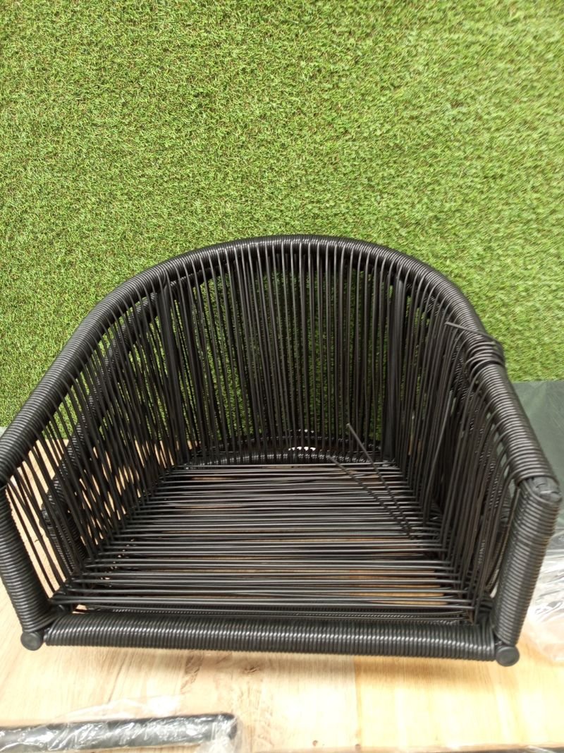 Sillas jardín vidaXL ratán negro - 2uds - Imagen 3