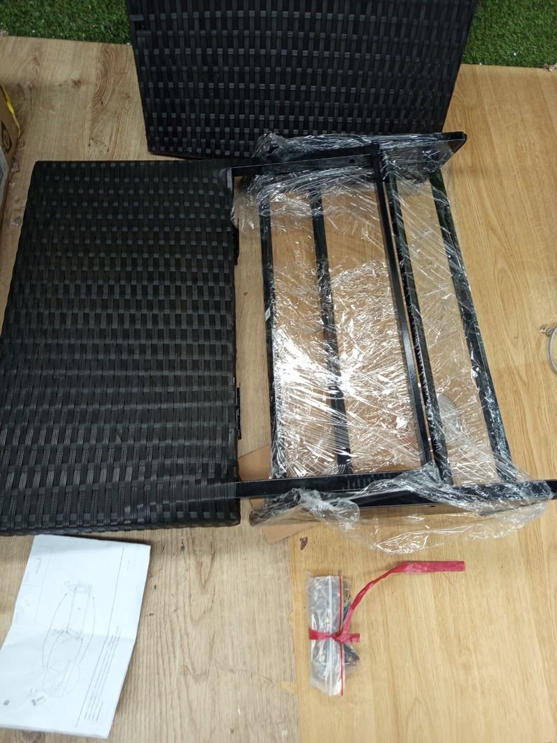 Banco jardín vidaXL ratán negro. - Imagen 3