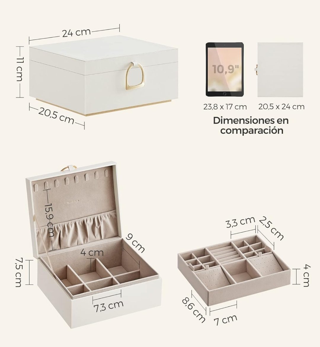 Songmics Joyero JBC165W01 - Imagen 3
