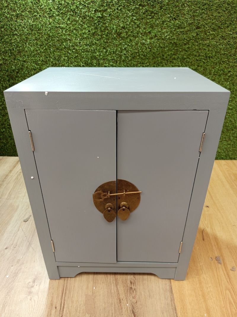 Mesita noche gris - Mueble madera - Imagen 3