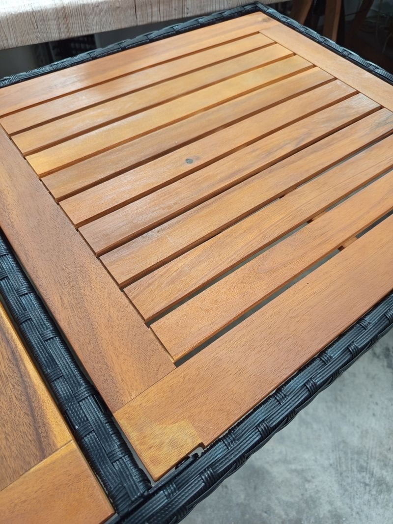 Mesa jardín madera vidaXL - negra. - Imagen 9