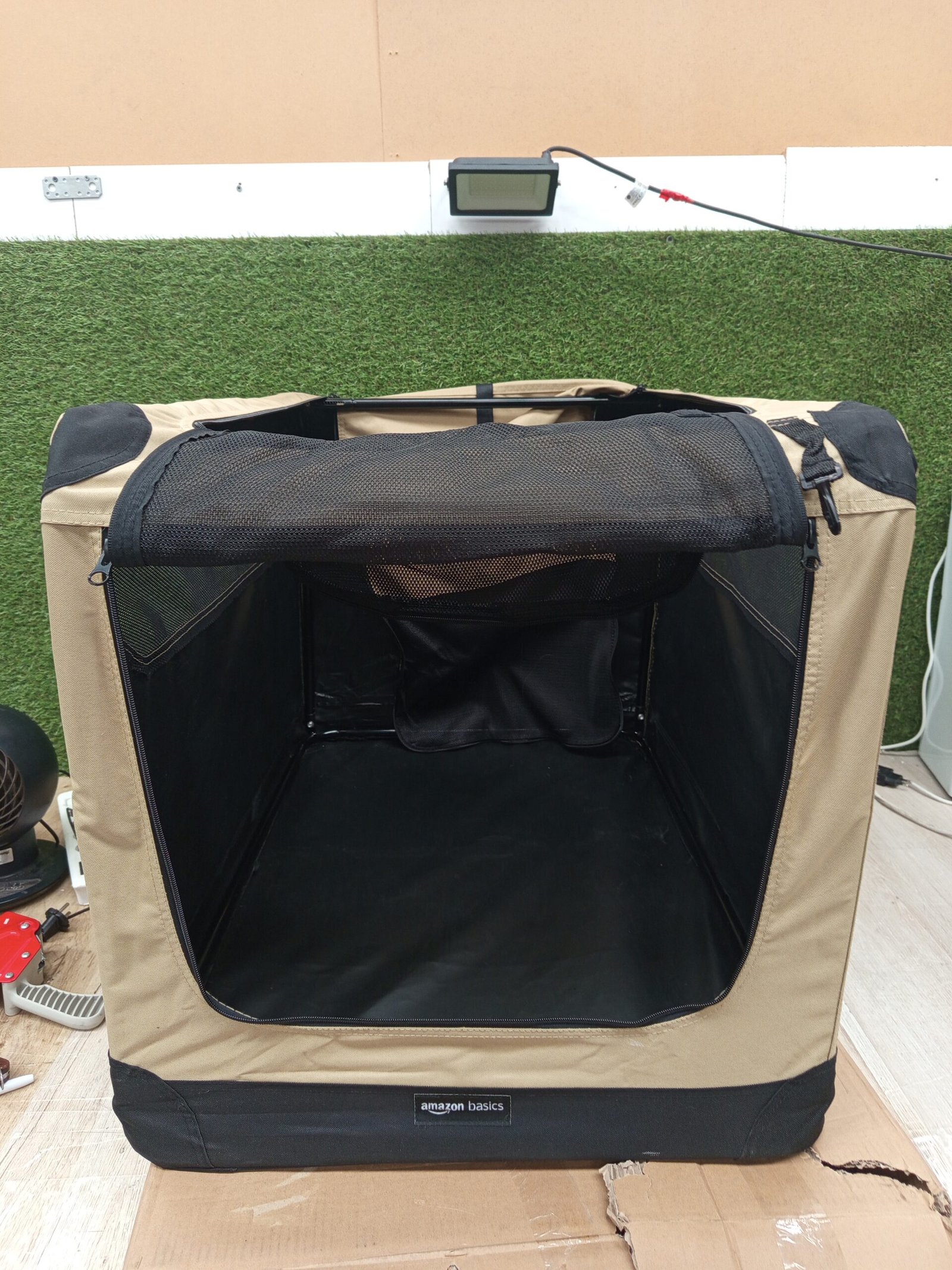 Amazon Basics Transportín portátil plegable de 2 puertas para perros y gatos, - Imagen 4