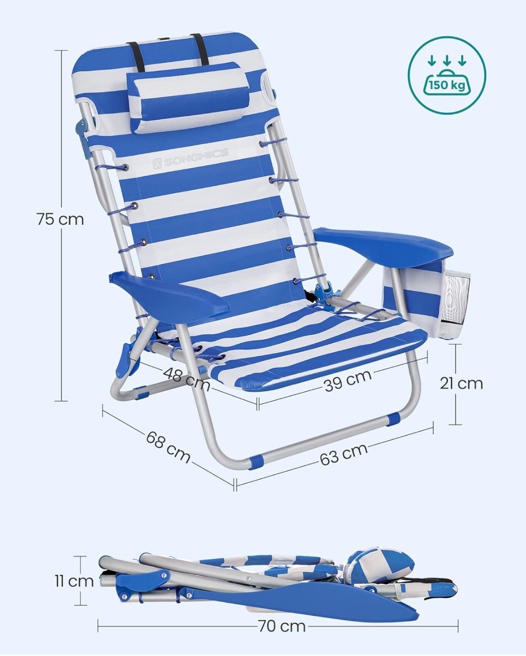 Silla de playa Songmics - Imagen 4