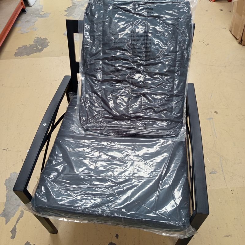 Silla de jardín acero con cojines - vidaXL. - Imagen 4