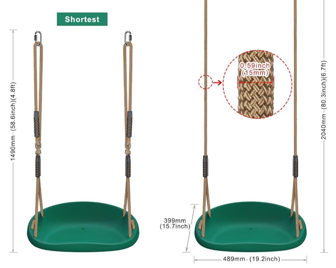 SELEWARE Asiento de columpio de plástico - Imagen 2