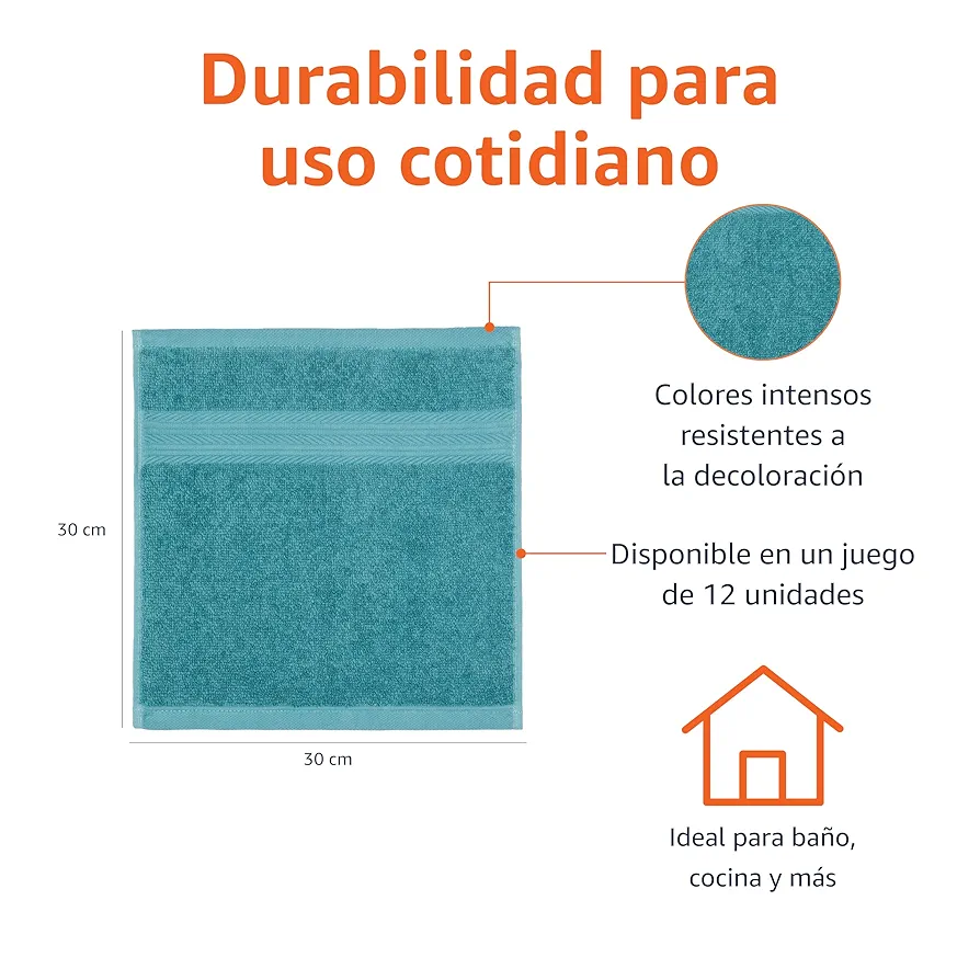 Toallita faciales de algodón - Amazon Basics - Imagen 2