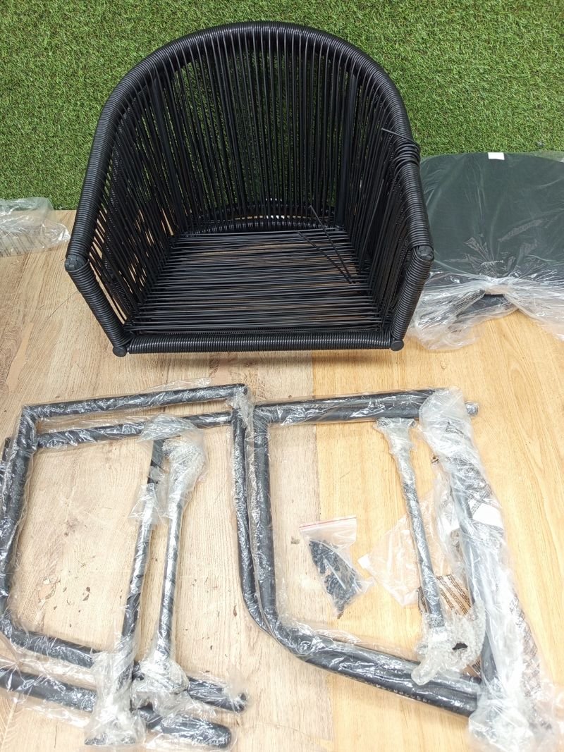 Sillas jardín vidaXL ratán negro - 2uds - Imagen 2